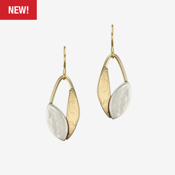 Marjorie Baer Wire Earrings: Small Leaves and Ring