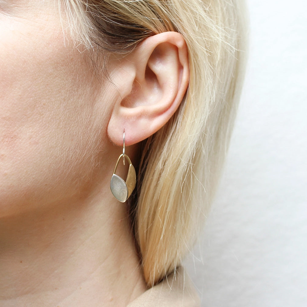 Marjorie Baer Wire Earrings: Small Leaves and Ring