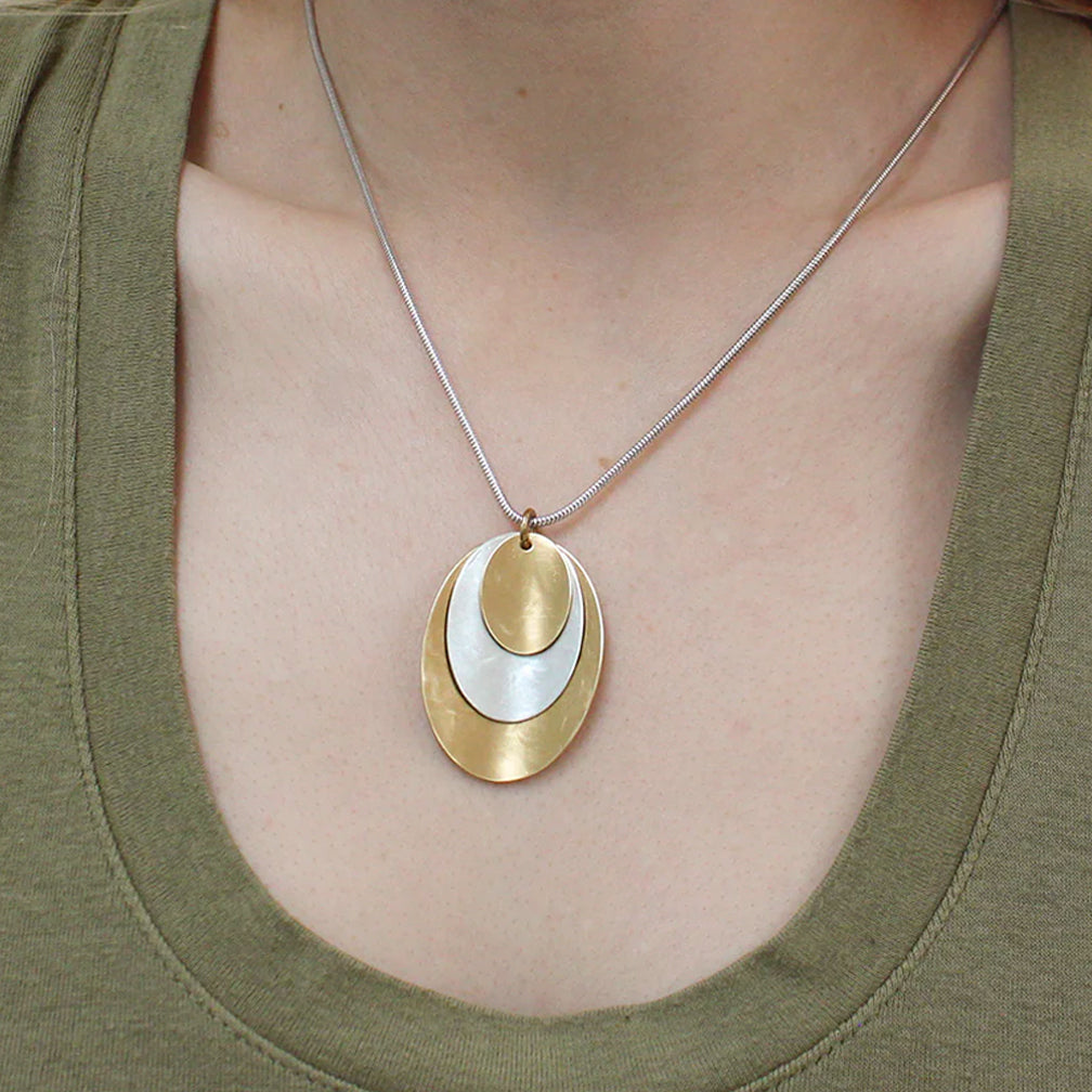 Marjorie Baer Necklace: Layered Dished Ovals