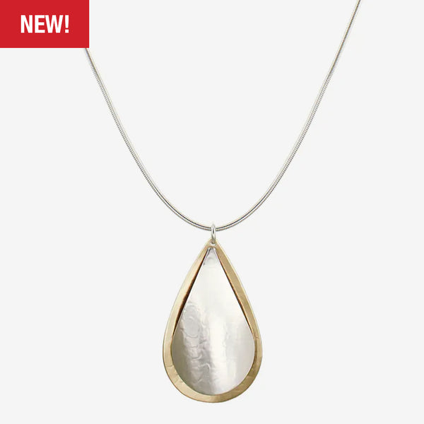 Marjorie Baer Necklace: Dished and Curved Layered Teardrop Long