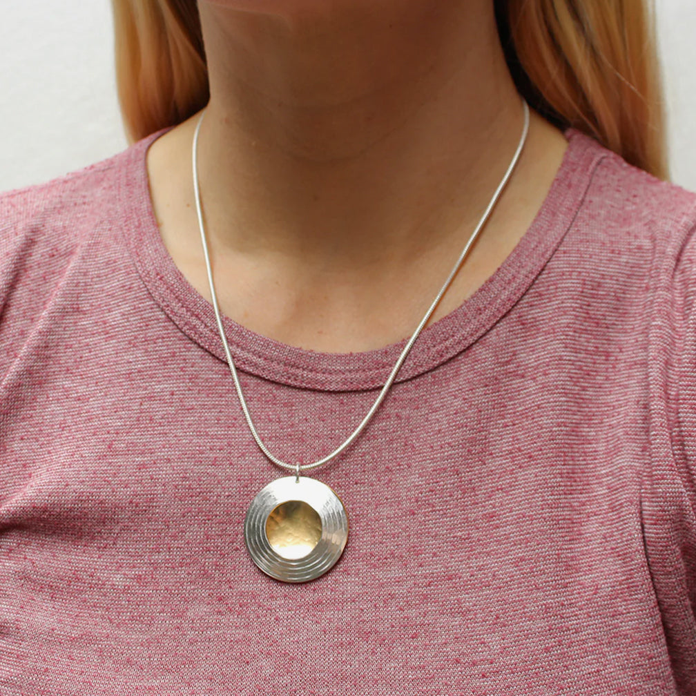 Marjorie Baer Necklace: Textured Ring and Disc, Small