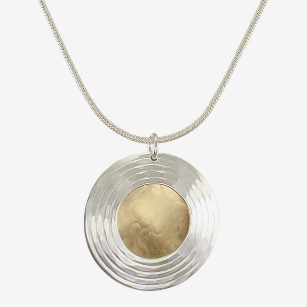 Marjorie Baer Necklace: Textured Ring and Disc, Small