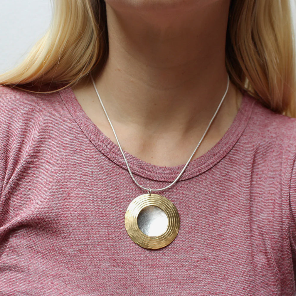 Marjorie Baer Necklace: Textured Ring and Disc, Large