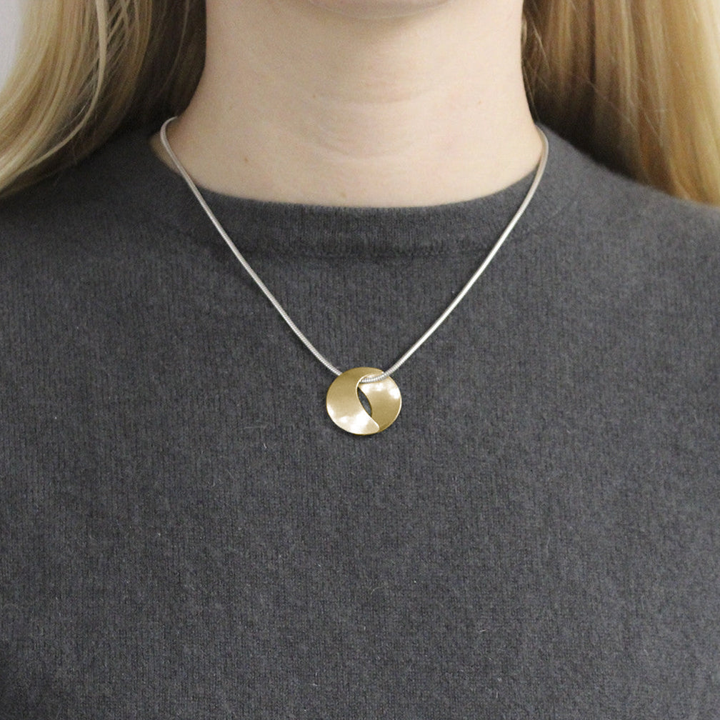 Marjorie Baer Necklace: Convex and Concave Crescents, Brass