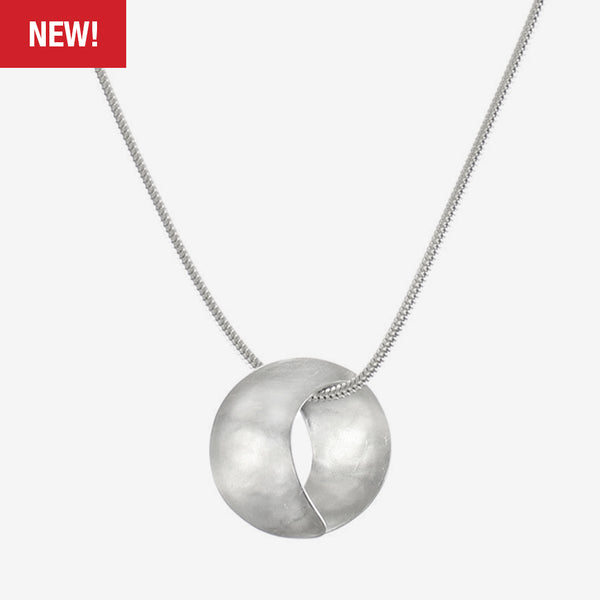 Marjorie Baer Necklace: Convex and Concave Crescents, Silver