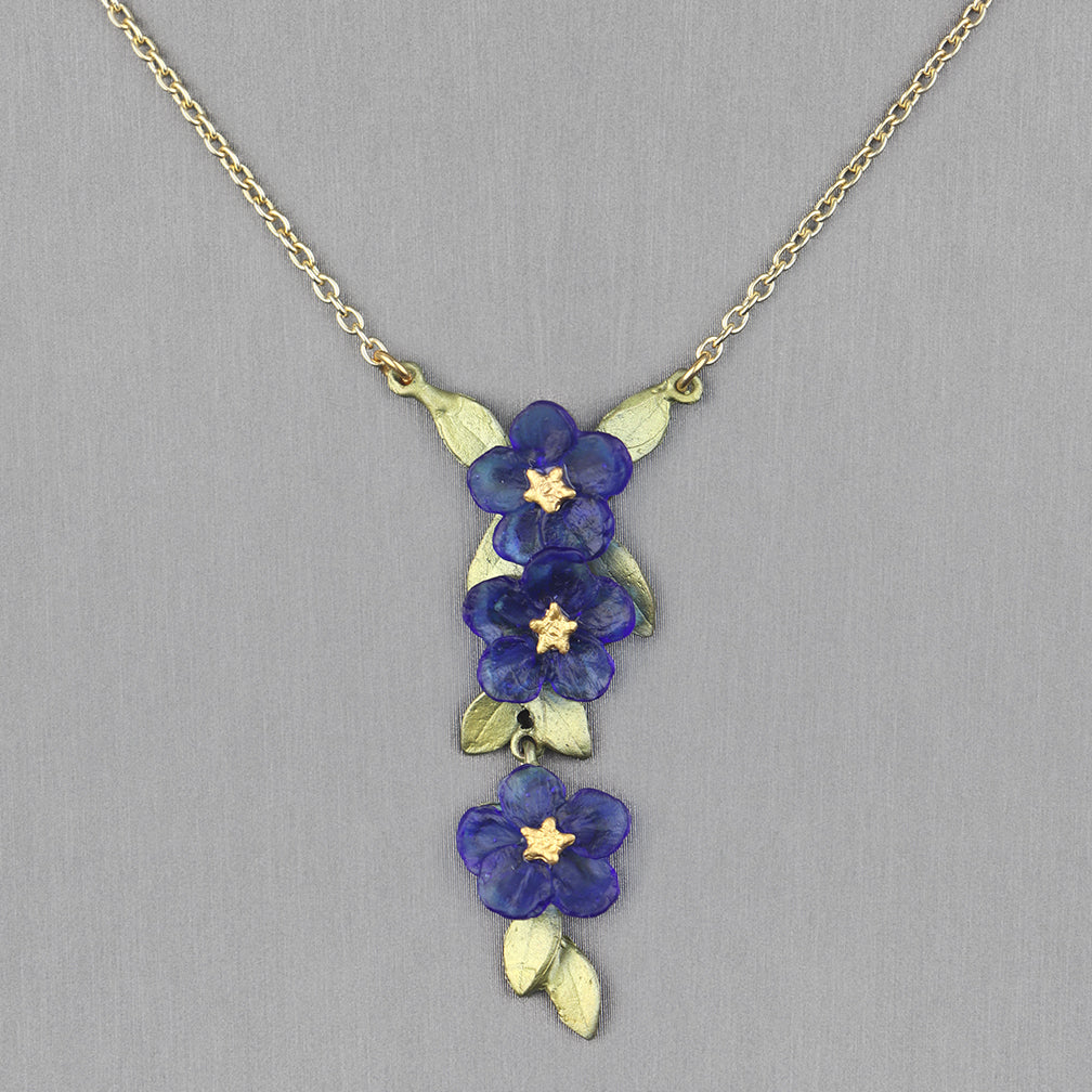 Michael Michaud Design: Blue Violet Pendant, Three Flowers