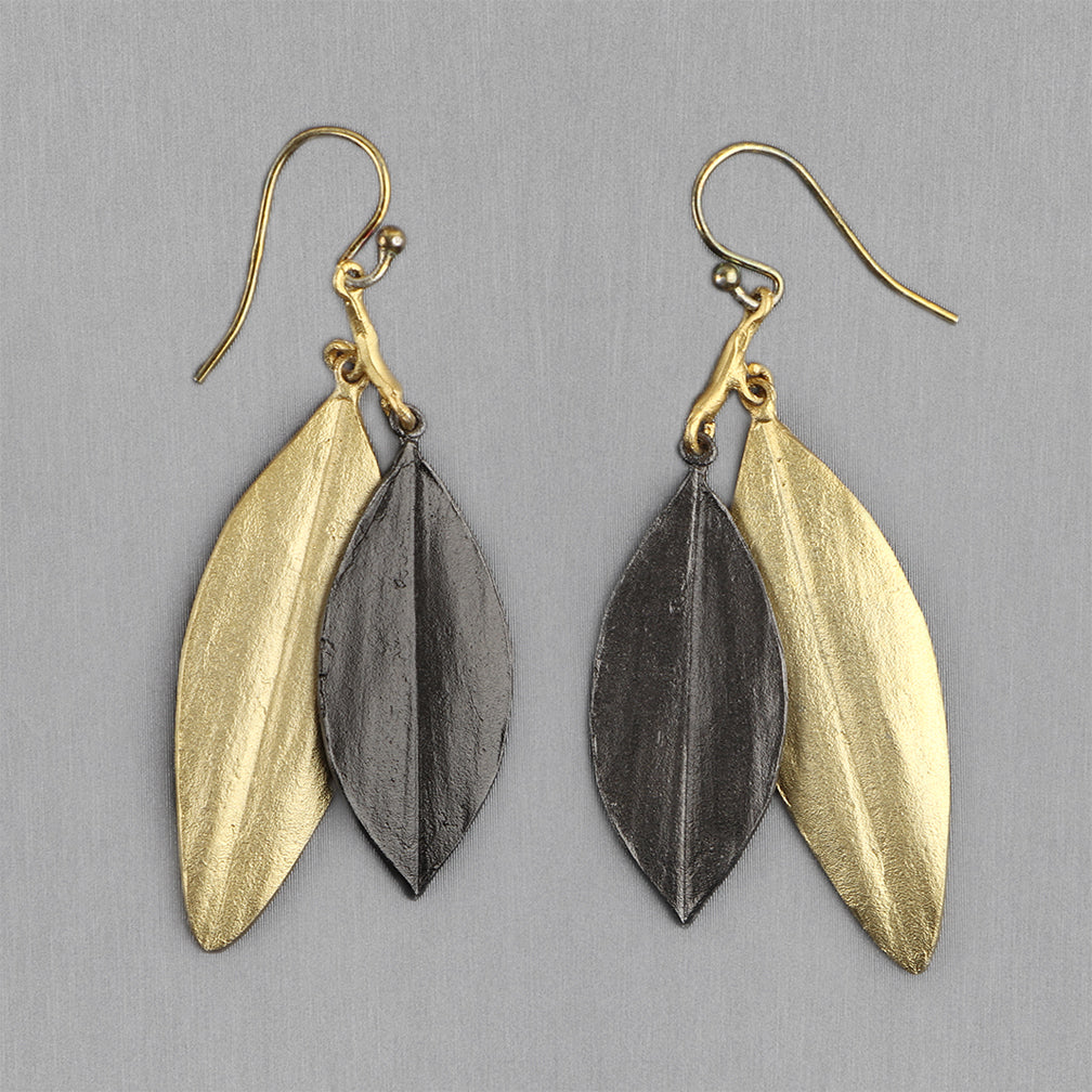 Michael Michaud Design:  Cordyline Double Leaf Earrings, Wire