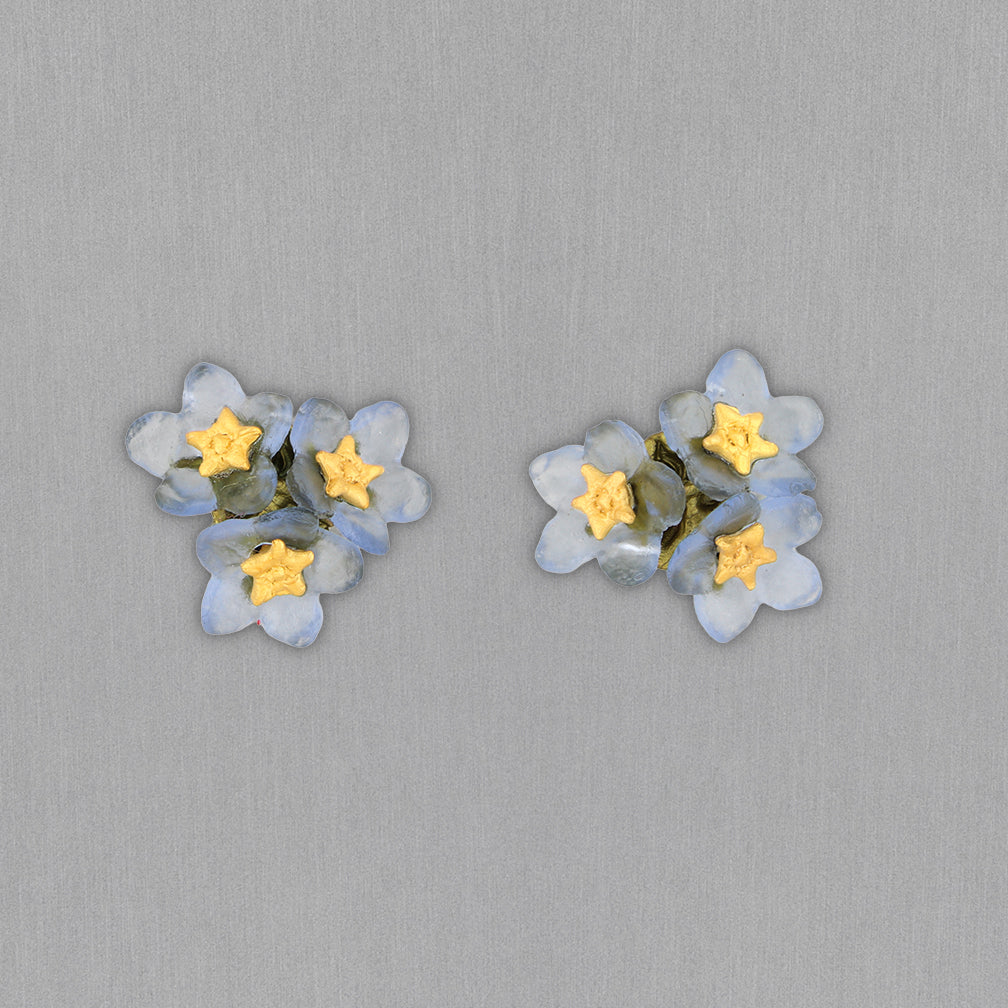 Michael Michaud Design: Forget Me Not Earrings, Triple Flower Post