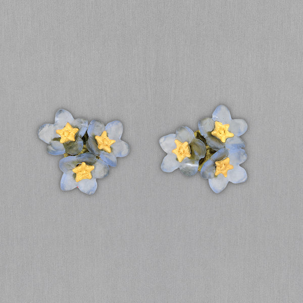 Michael Michaud Design: Forget Me Not Earrings, Triple Flower Post