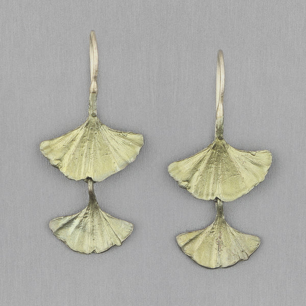 Michael Michaud Design: Ginkgo Earrings, Double Drop Wire