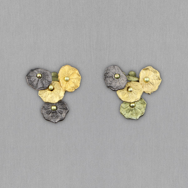 Michael Michaud Design: Nasturtium Earrings, Post Four Petals