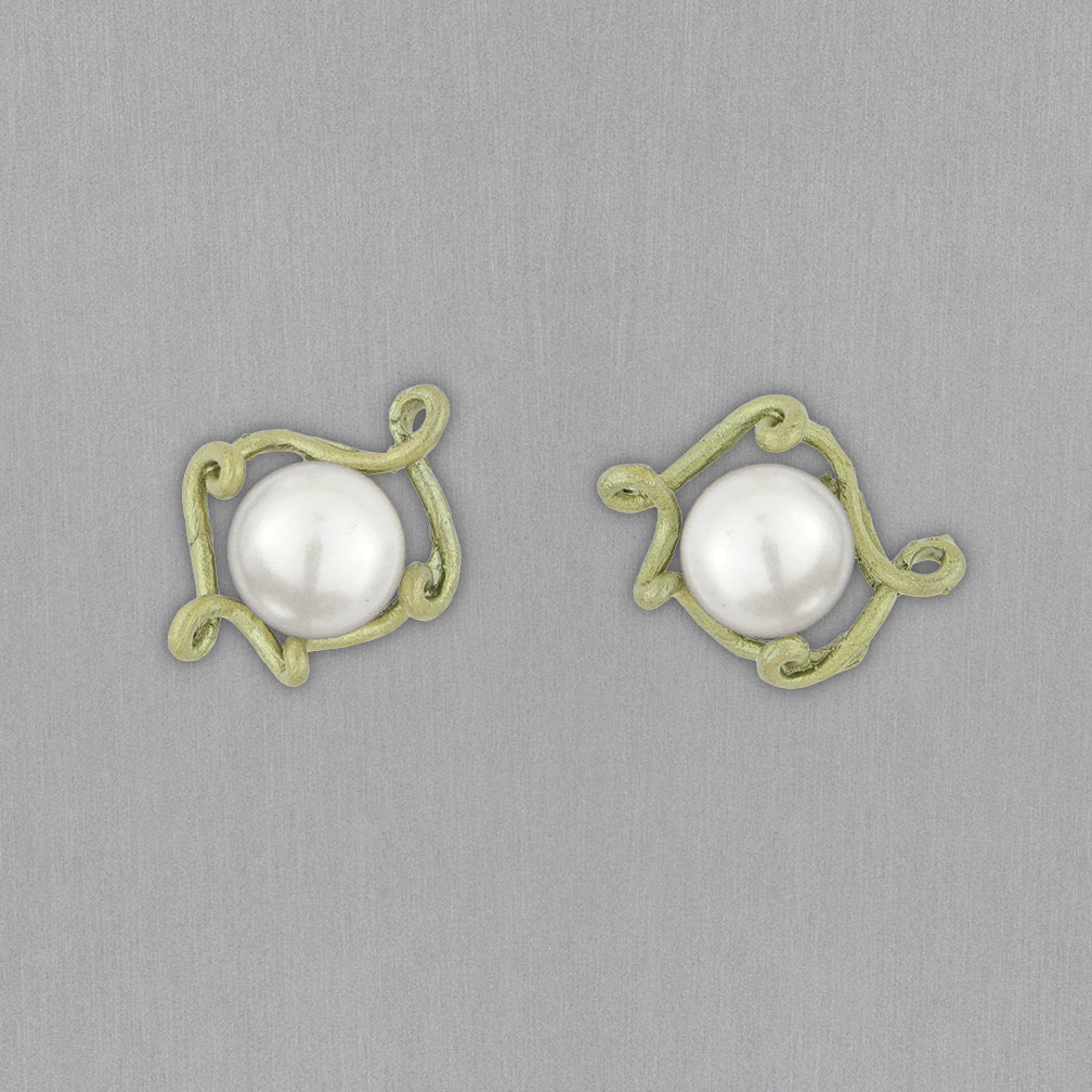 Michael Michaud Design: Pea Pod Earrings, 1 Pearl Post