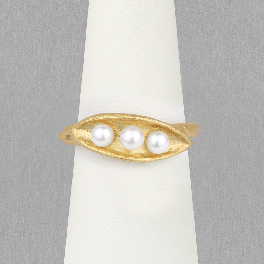 Michael Michaud Design: Pea Pod Ring, Triple Pearl