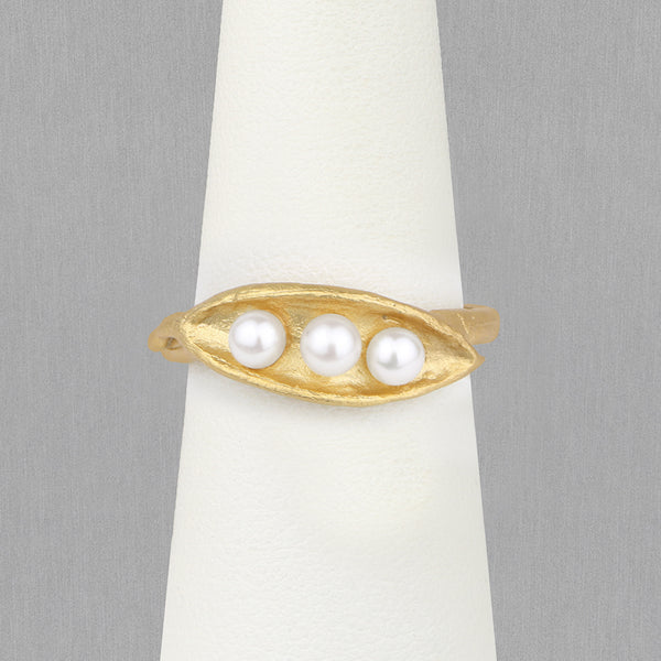 Michael Michaud Design: Pea Pod Ring, Triple Pearl