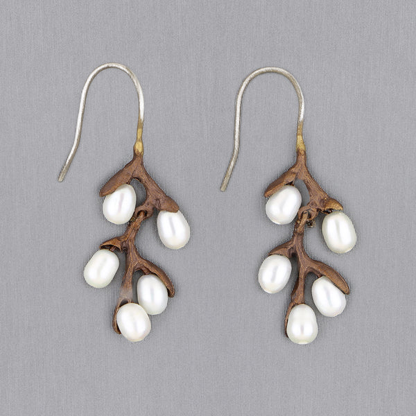 Michael Michaud Design: Pussy Willow Earrings, Drop Frozen Wire