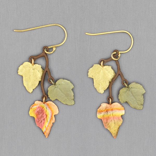 Michael Michaud Design: Sugar Maple Earrings, 3-Leaf Wire
