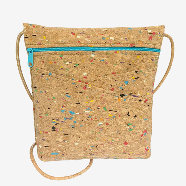 Natalie Therése: Be Lively Cross Body Bag, Rainbow Confetti Cork