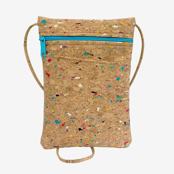 Natalie Therése: Be Lively Mini Cross Body Bag, Rainbow Confetti Cork
