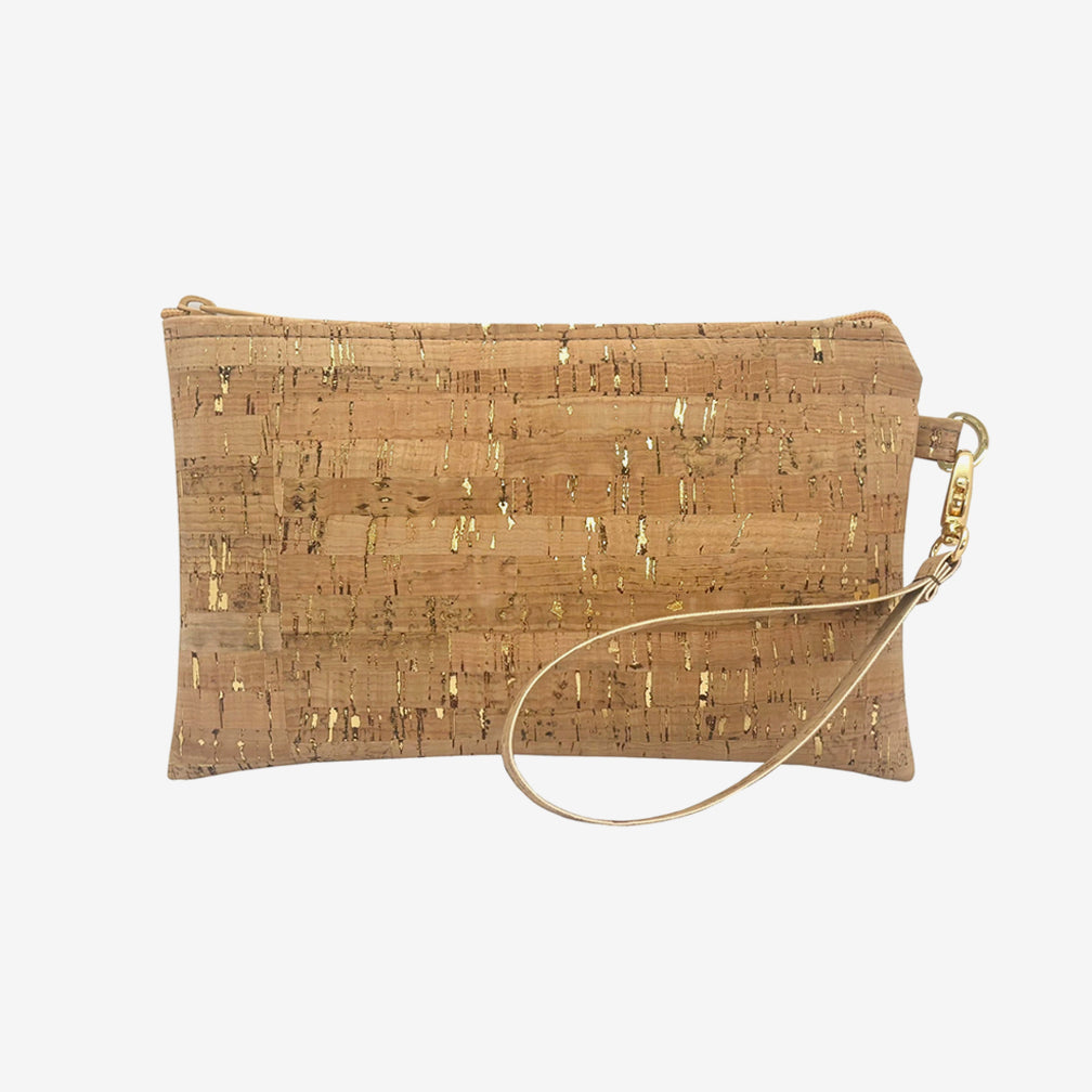 Natalie Therése: Be Ready Simple Wristlet, Gold Flecked