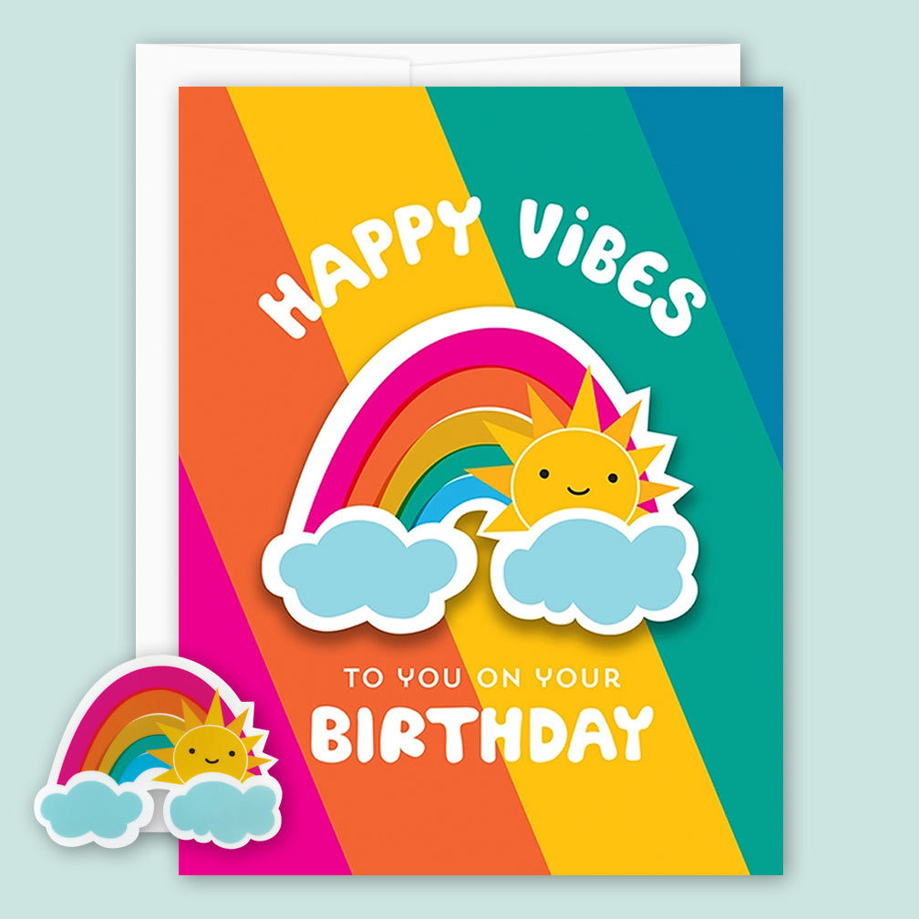 Night Owl Paper Goods Birthday Card: Sunny Rainbow