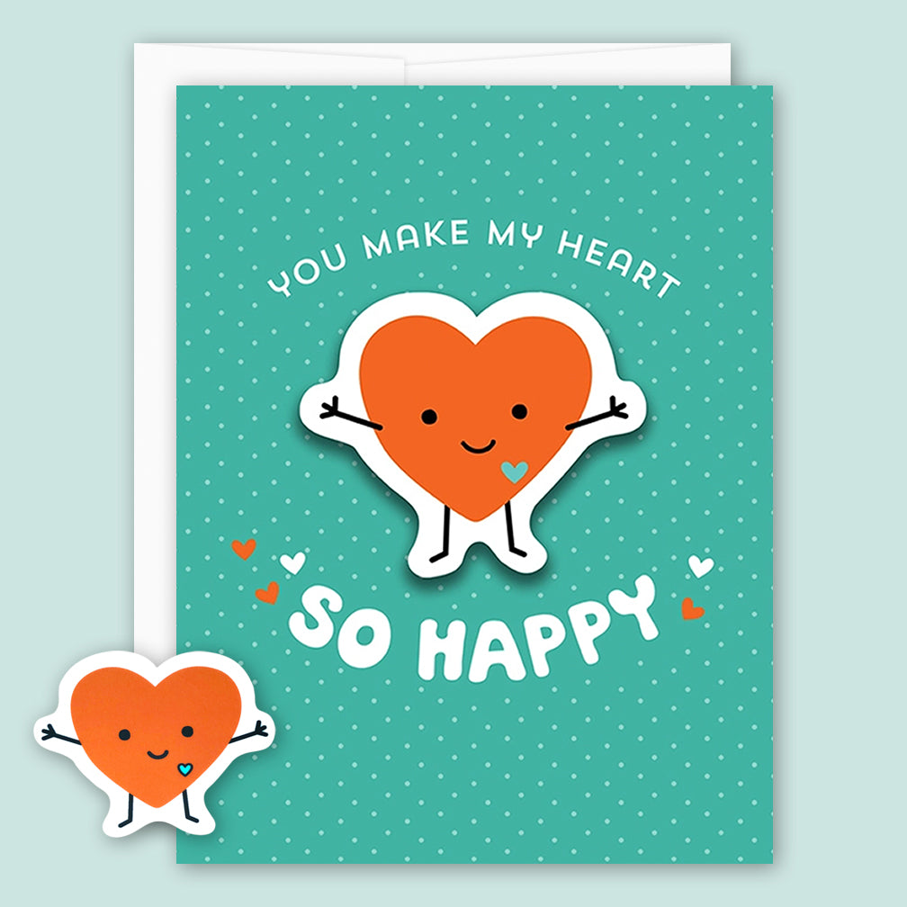 Night Owl Paper Goods Love Card: Happy Heart