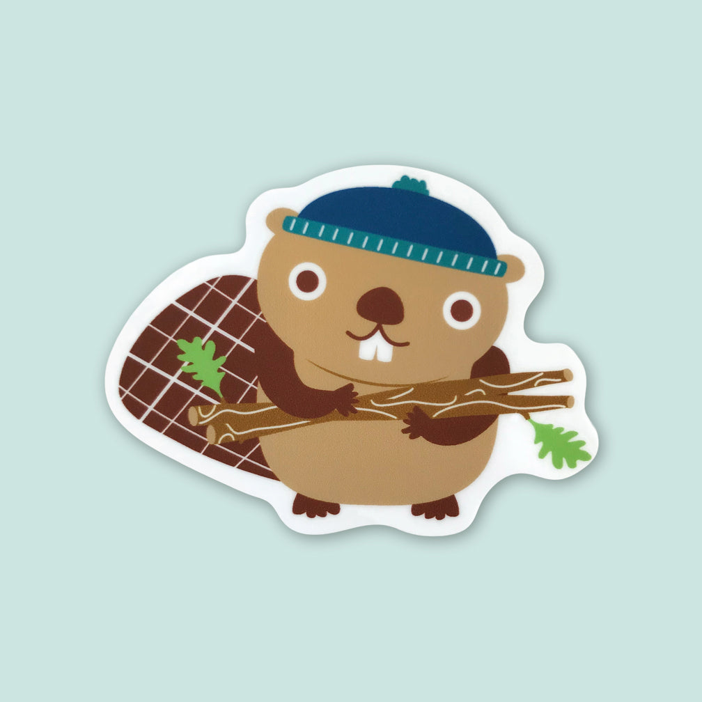 Night Owl Paper Goods Birthday Card: Treemendous Beaver
