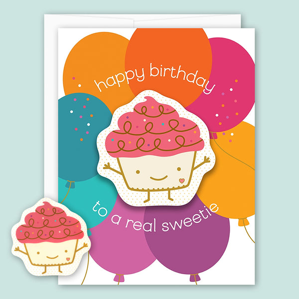 Night Owl Paper Goods Birthday Card: Sweet Cupcake