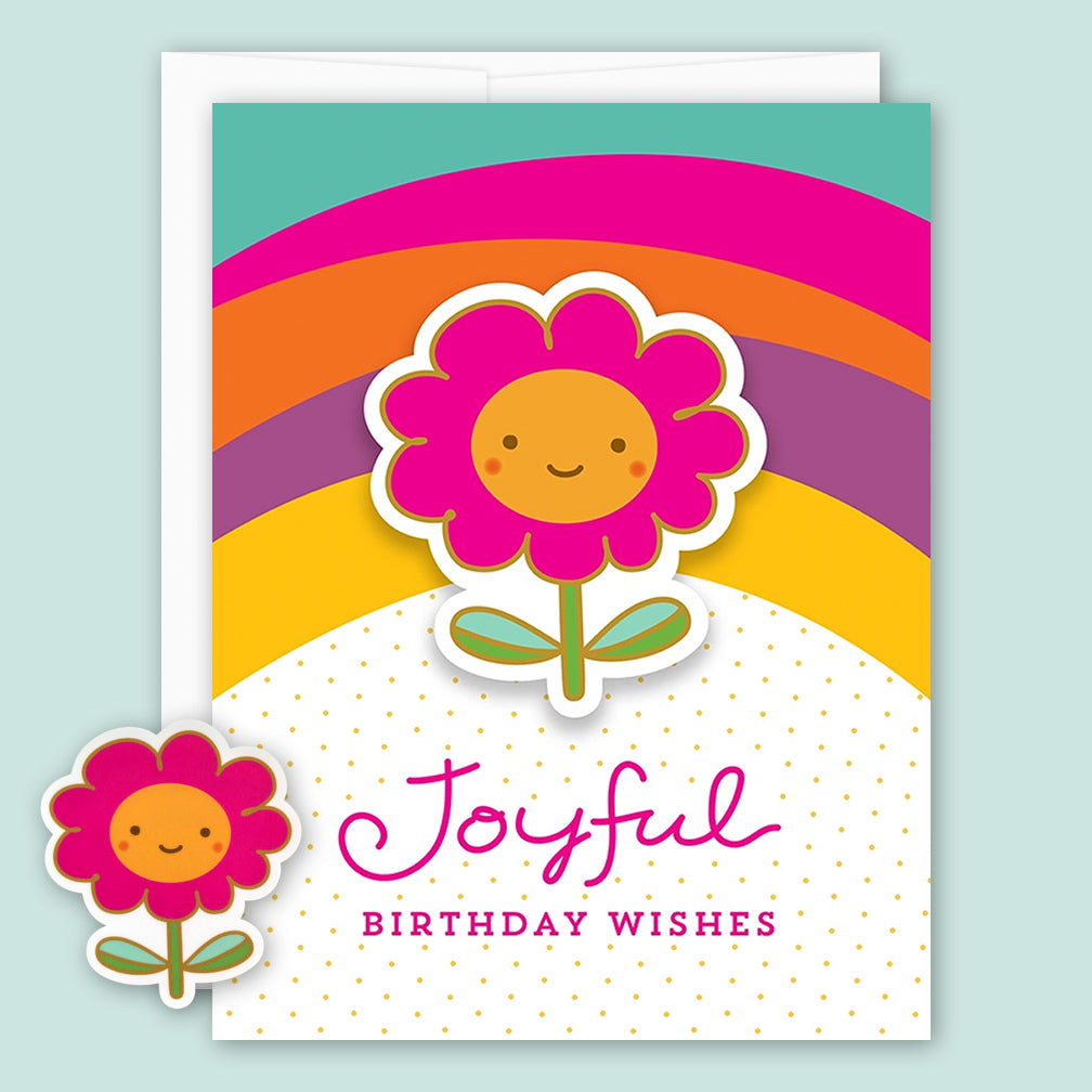 Night Owl Paper Goods Birthday Card: Joyful Flower