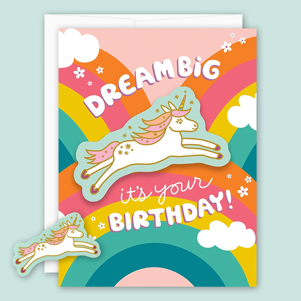 Night Owl Paper Goods Birthday Card: Unicorn Dream