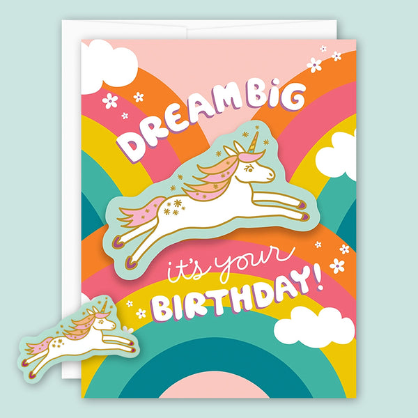 Night Owl Paper Goods Birthday Card: Unicorn Dream