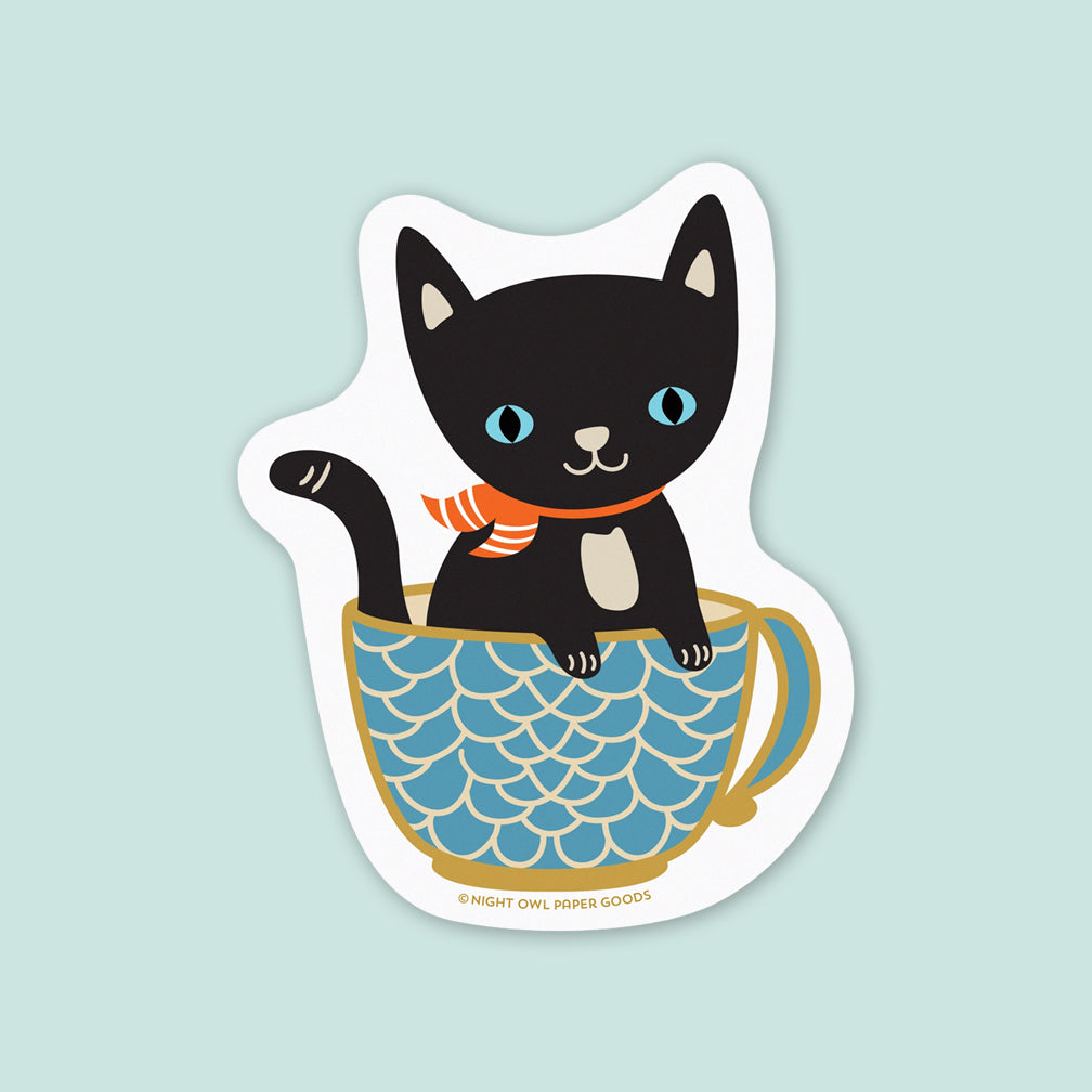 Night Owl Paper Goods Birthday Card: Purrrfect Day Black Cat