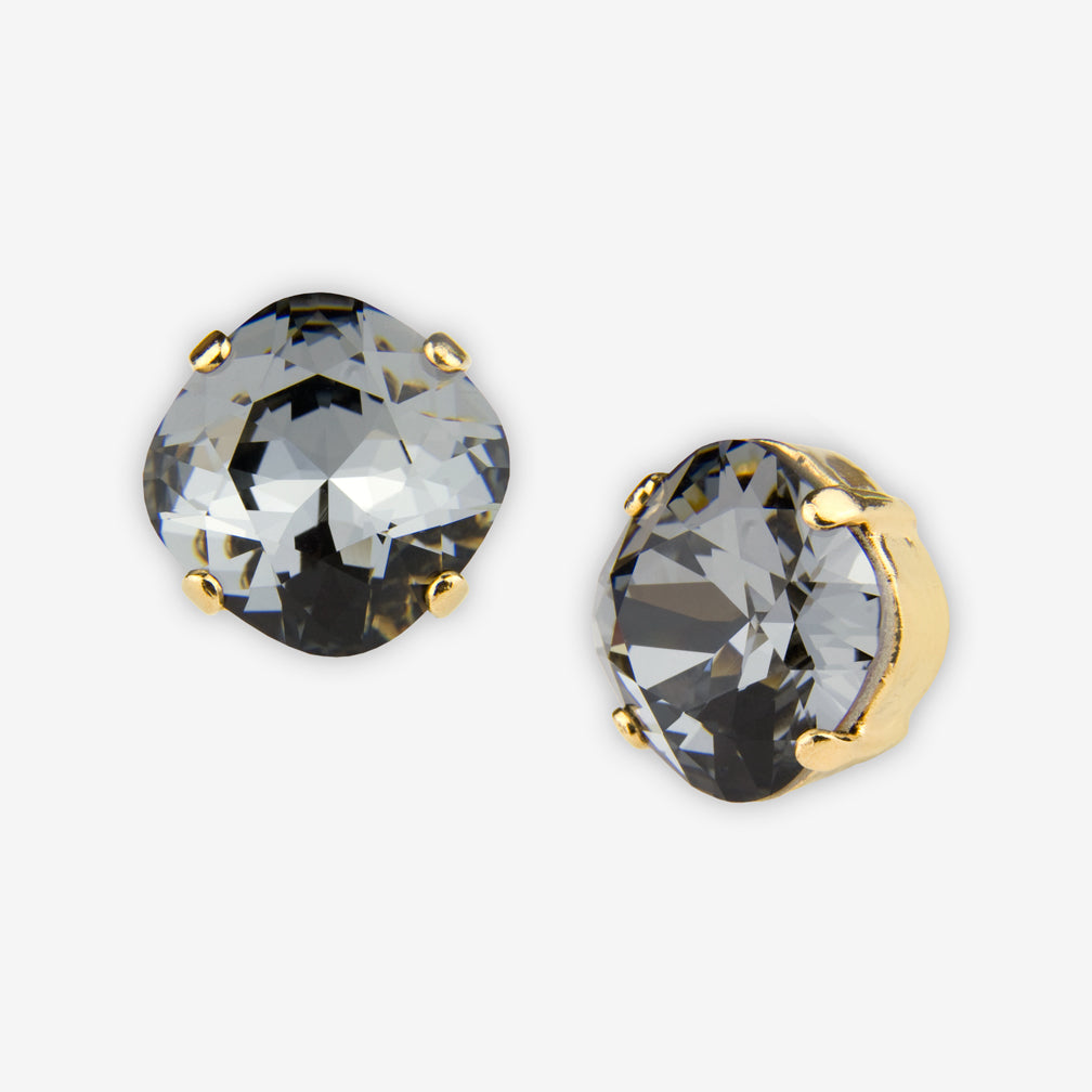 Noon Designs: Earrings: Large Dazzling Stud, Charcoal