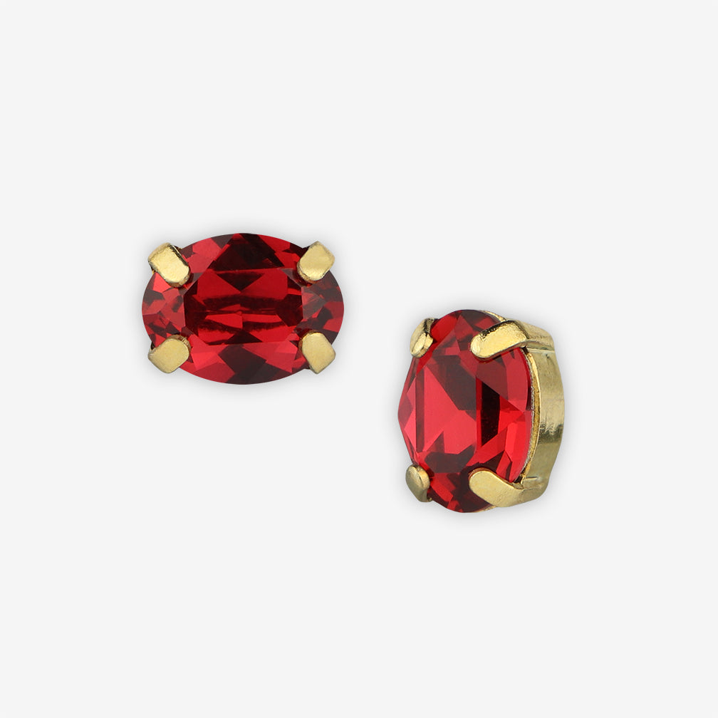 Noon Designs: Earrings: Mini Oval Stud, Scarlet