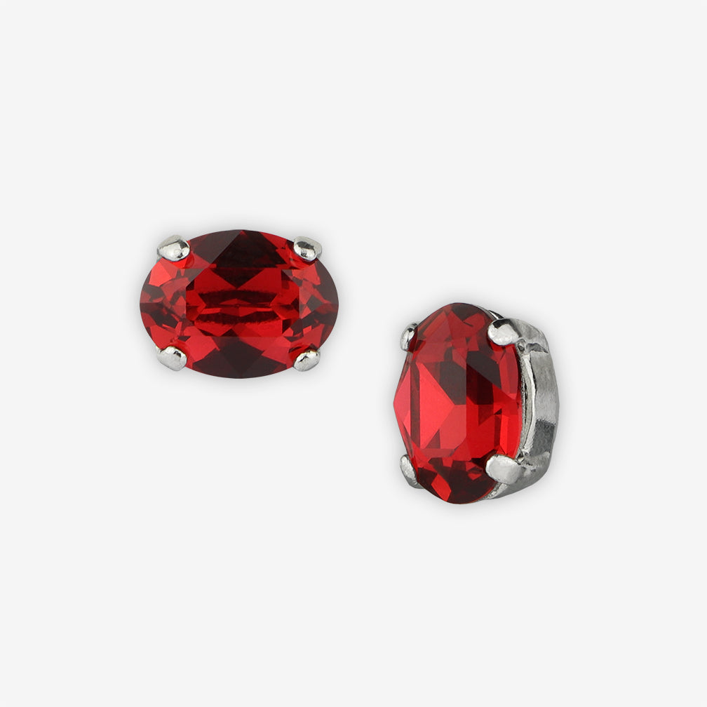 Noon Designs: Earrings: Mini Oval Stud, Scarlet