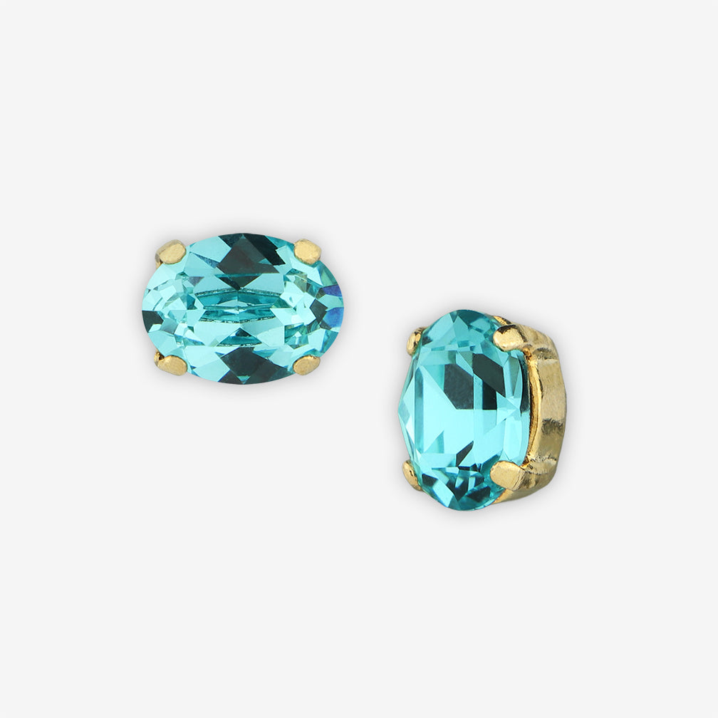 Noon Designs: Earrings: Mini Oval Stud, Turquoise