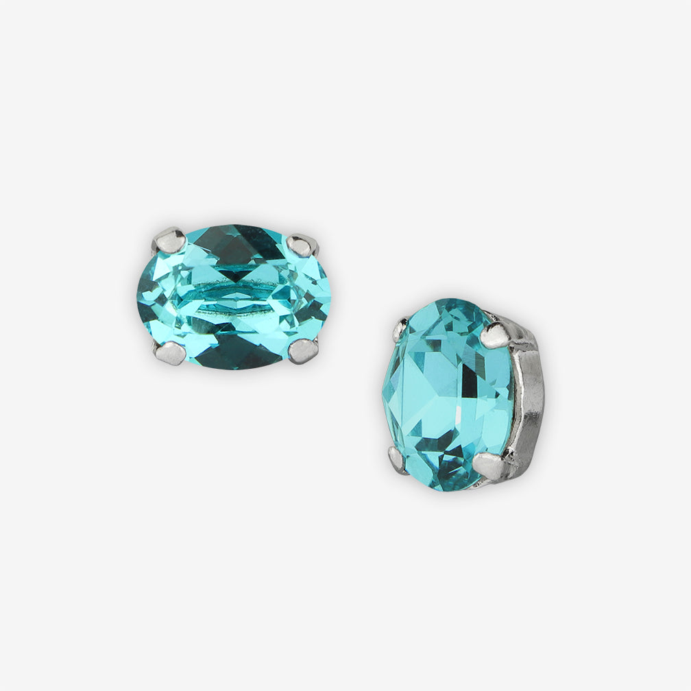 Noon Designs: Earrings: Mini Oval Stud, Turquoise