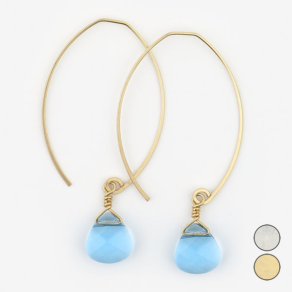 Noon Designs: Earrings: Mini Swarovski, Aqua