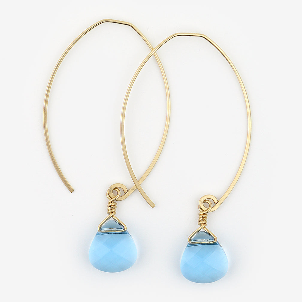 Noon Designs: Earrings: Mini Swarovski, Aqua