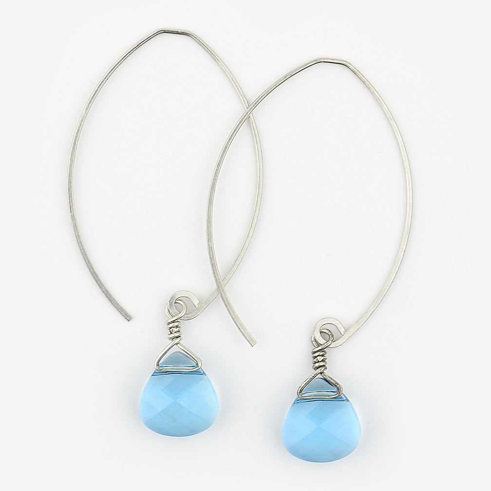 Noon Designs: Earrings: Mini Swarovski, Aqua