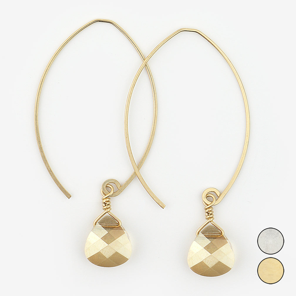 Noon Designs: Earrings: Mini Swarovski, Champagne