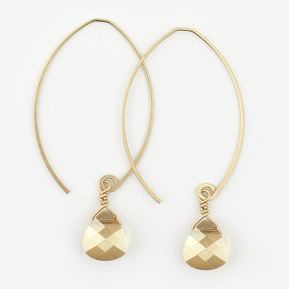 Noon Designs: Earrings: Mini Swarovski, Champagne