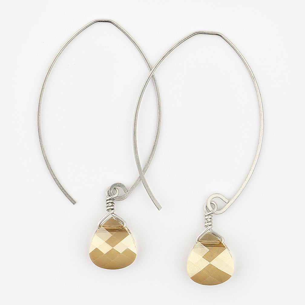 Noon Designs: Earrings: Mini Swarovski, Champagne