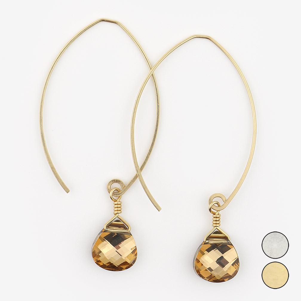 Noon Designs: Earrings: Mini Swarovski, Light Bronze