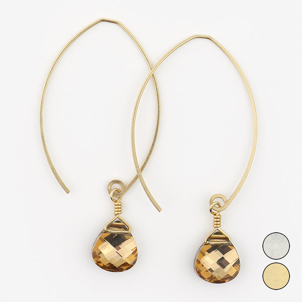 Noon Designs: Earrings: Mini Swarovski, Light Bronze