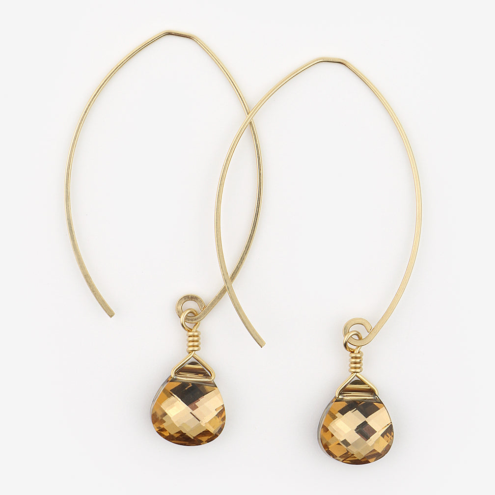 Noon Designs: Earrings: Mini Swarovski, Light Bronze