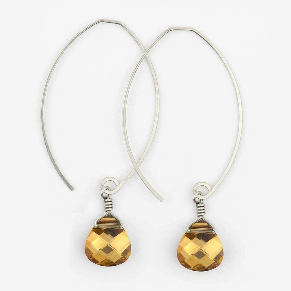 Noon Designs: Earrings: Mini Swarovski, Light Bronze