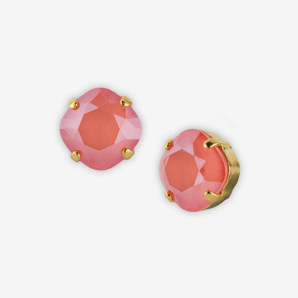 Noon Designs: Earrings: Small Dazzling Stud, Coral