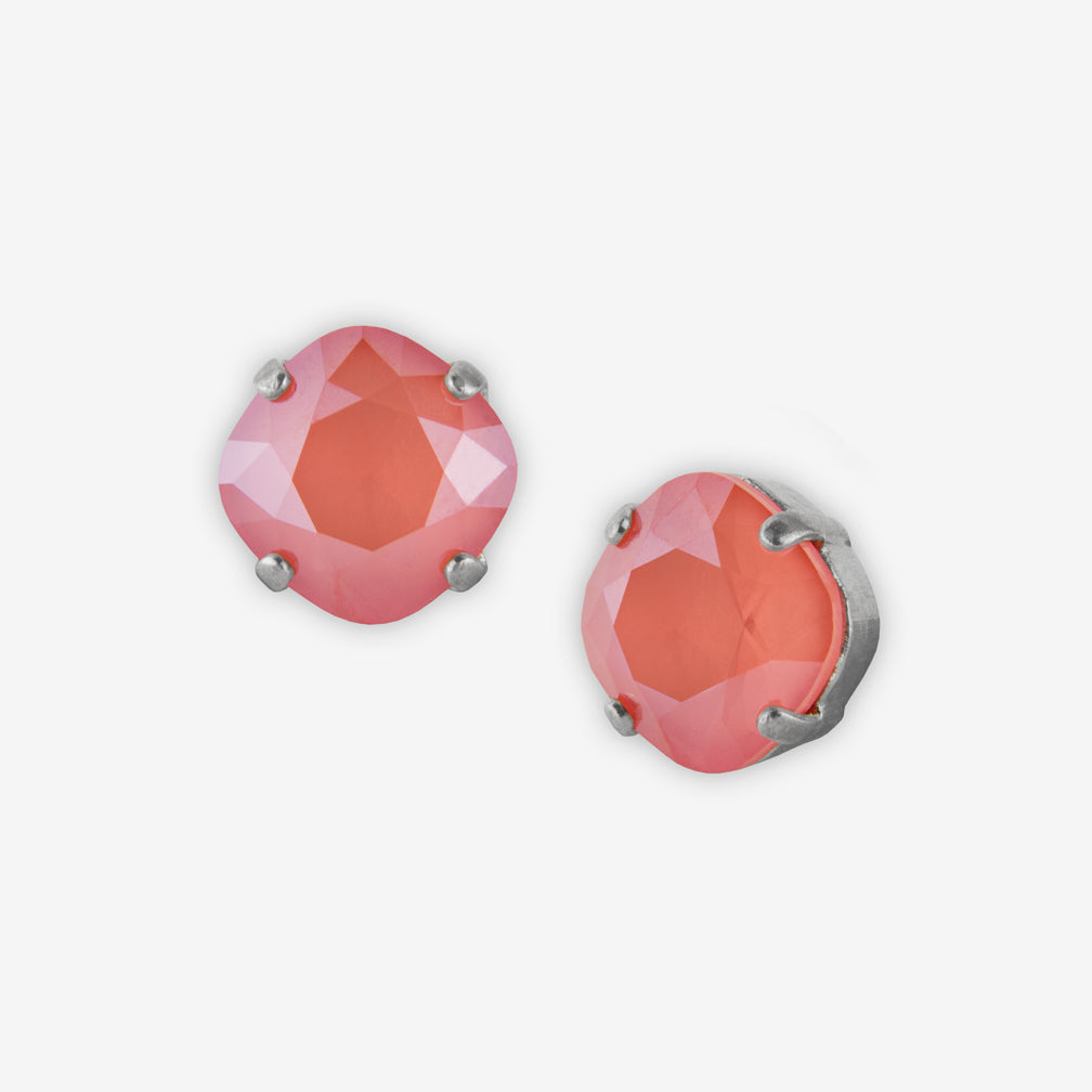 Noon Designs: Earrings: Small Dazzling Stud, Coral