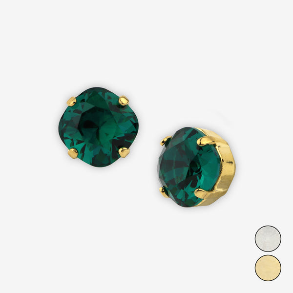 Noon Designs: Earrings: Small Dazzling Stud, Emerald