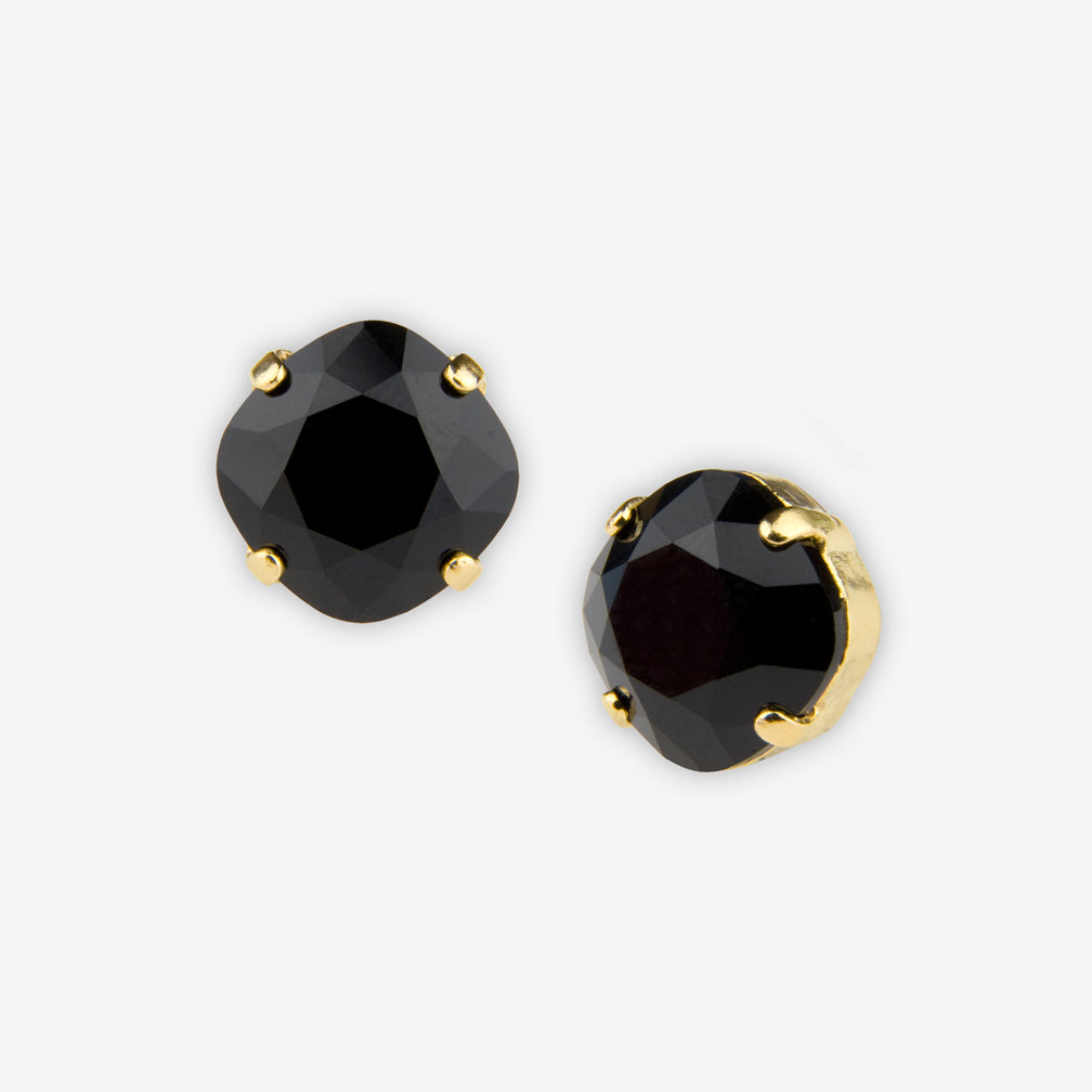 Noon Designs: Earrings: Small Dazzling Stud, Jet Black